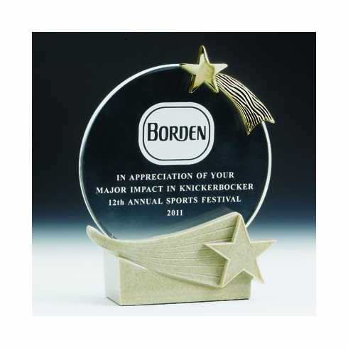 9 INCH BEIGE ACRYLIC TROPHY