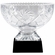 9 INCH DIAMETER HAND CUT CRYSTAL BOWL MOUNTED ON BLACK CRYSTAL BASE 