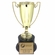 9 INCH HEIGHT DIE CAST METAL GOLD CUP TROPHY ON BLACK BASE
