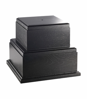 9 INCH HEIGHT LARGE BLACK WOOD TROPHY BASE FOR PERPETUAL TROPHY