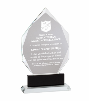9 INCH HEIGHT OPTICAL CRYSTAL ARROWHEAD AWARD