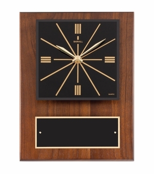 9 x 12 CLOCK PLAQUE IN GENUINE WALNUT