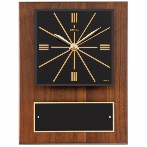 9 x 12 CLOCK PLAQUE IN GENUINE WALNUT