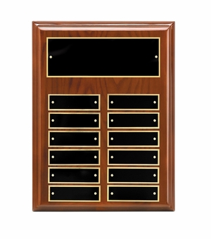 9 x 12 GENUINE WALNUT PIANO FINISH PERPETUAL PLAQUE