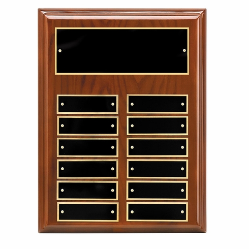 9 x 12 GENUINE WALNUT PIANO FINISH PERPETUAL PLAQUE