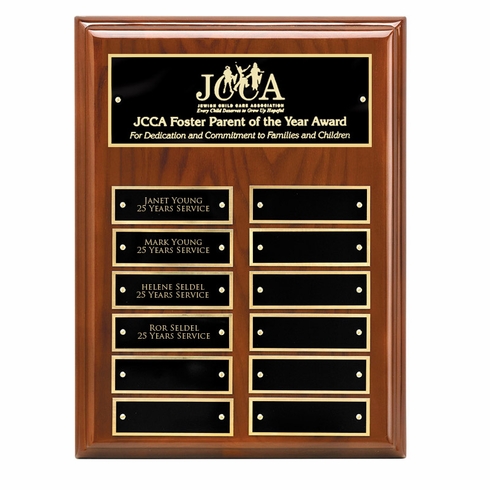 9 x 12 GENUINE WALNUT PIANO FINISH PERPETUAL PLAQUE