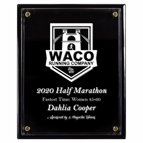 9 x 12 INCH BLACK PIANO FINISH FLOATING ACRYLIC PLAQUE