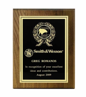 9 X 12 INCH GENUINE WALNUT PLAQUE TAKES 2 INCH INSERT