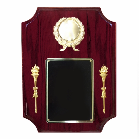 9 X 12 INCH PIANO FINISH ROSEWOOD BEVELED CORNERS PLAQUE