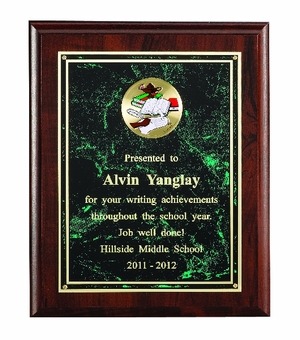 9 X 12 INCH PLAQUE WITH MARBLEIZED PLATE TAKES INSERT