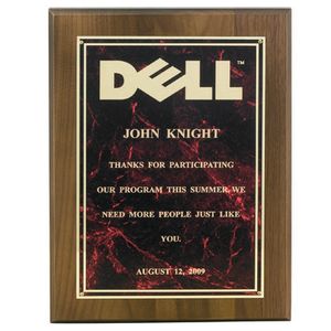 9 X 12 INCH PLAQUE WITH MARBLEIZED SCREENED PLATE - COLOR OPTIONS