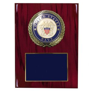 9 X 12 INCH U.S. NAVY PLAQUE WITH 4 INCH EMBOSSED MEDALLION