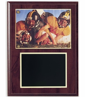 9 X 12 INCH WALNUT FINISH PHOTO PLAQUE HOLDS 5 X 7 PHOTO