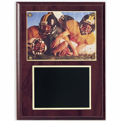 9 X 12 INCH WALNUT FINISH PHOTO PLAQUE HOLDS 5 X 7 PHOTO