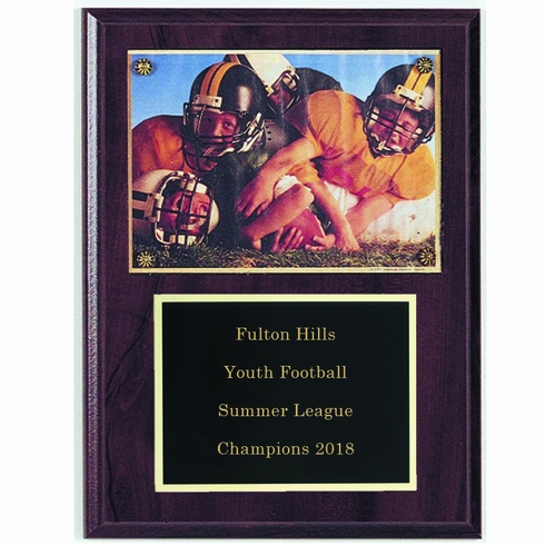 9 X 12 INCH WALNUT FINISH PHOTO PLAQUE HOLDS 5 X 7 PHOTO