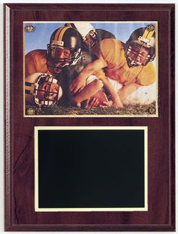 9 X 12 INCH WALNUT FINISH PHOTO PLAQUE HOLDS 5 X 7 PHOTO
