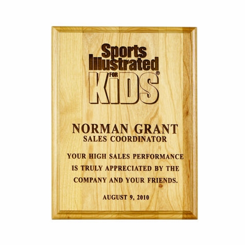 9 X 12 RED ADLER WOOD PLAQUE