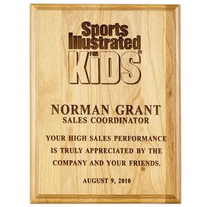 9 X 12 RED ADLER WOOD PLAQUE