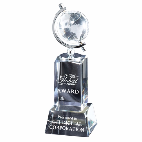 9 x 3 OPTICAL CRYSTAL SPINNING GLOBE TOWER 