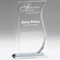 9 X 5-1/2 INCH OPTICAL CRYSTAL WAVE AWARD 
