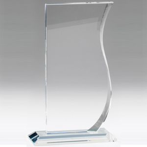 9 INCH CRYSTAL WAVE SHAPE AWARD
