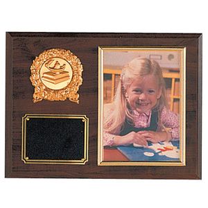 9 X 12 WALNUT FINISH PHOTO PLAQUE
