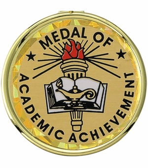 2 Inch in Diameter Round Academic Achievement Insert with Mylar Detailing