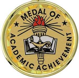 2 Inch in Diameter Round Academic Achievement Insert with Mylar Detailing