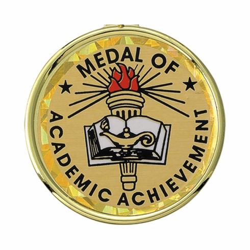 2 Inch in Diameter Round Academic Achievement Insert with Mylar Detailing