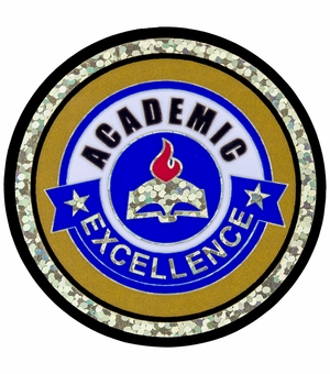 2 Inch in Diameter Round Scholastic Insert with Mylar Detailing