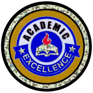 2 Inch in Diameter Round Scholastic Insert with Mylar Detailing