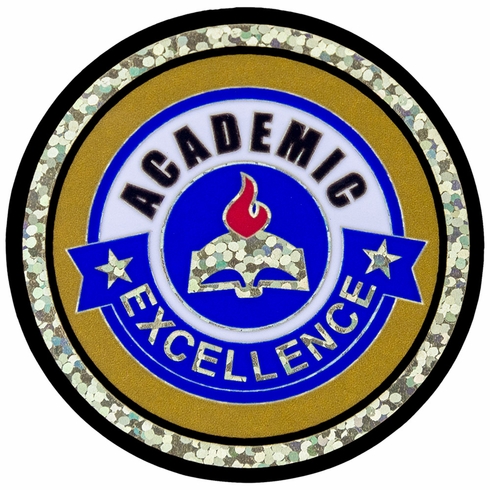 2 Inch in Diameter Round Scholastic Insert with Mylar Detailing