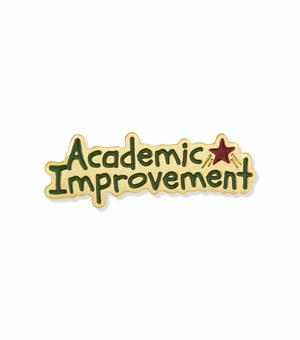 1-3/16 Inch in Width Etched-Enameled Academic Improvement Pin