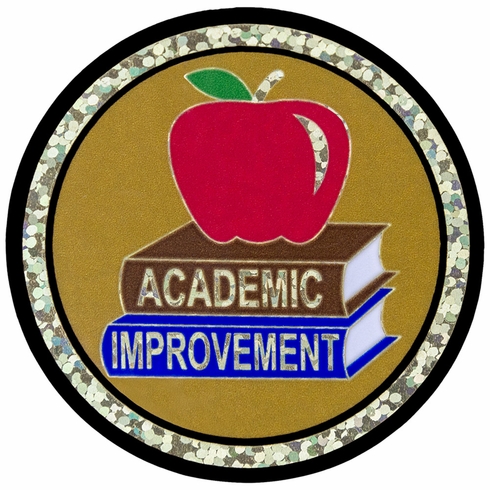 2 Inch in Diameter Round Academic Improvement Insert with Mylar Detailing