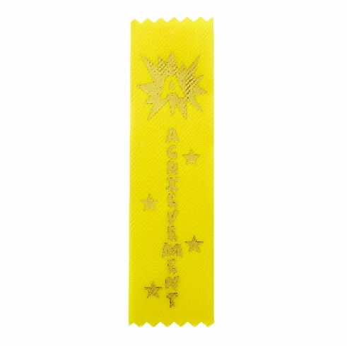 ACHIEVEMENT 1-5/8 X 6 YELLOW STOCK RIBBON