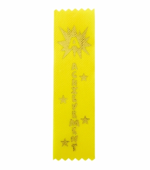 ACHIEVEMENT 1-5/8 X 6 YELLOW STOCK RIBBON
