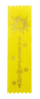 ACHIEVEMENT 1-5/8 X 6 YELLOW STOCK RIBBON