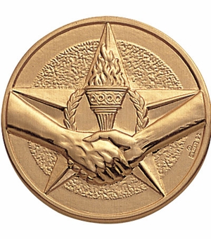 2-Inch in Diameter Round Stamped Metal Achievement Insert in Gold
