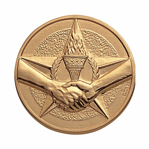 2-Inch in Diameter Round Stamped Metal Achievement Insert in Gold