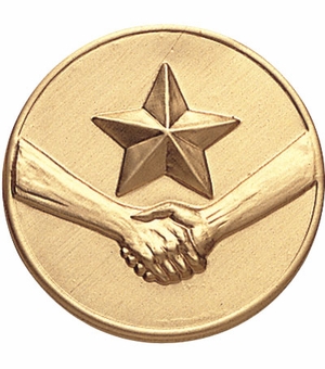 2-Inch in Diameter Round Stamped Metal Achievement Insert in Gold