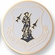 2-Inch in Diameter Round Etched-Enameled Metal Air National Guard Medallion Insert in Gold with Peel-and-Stick Back
