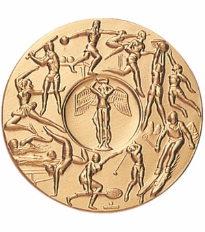 2-Inch in Diameter Round Metal Womens Sports Themed Stamped Insert in Multiple Colors