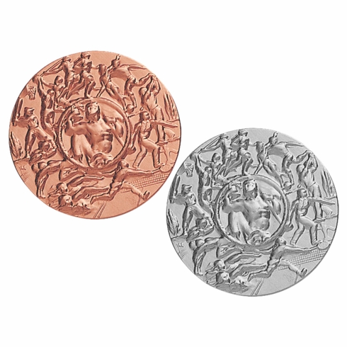 2-Inch in Diameter Round Metal All Sports Stamped Insert in Multiple Colors