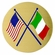 AMERICAN & ITALIAN FLAGS, 2 INCH ETCHED ENAMELED