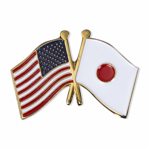 AMERICAN JAPANESE FLAG PIN