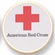 2-Inch in Diameter Round Etched-Enameled Metal American Red Cross Medallion Insert in Gold with Peel-and-Stick Back