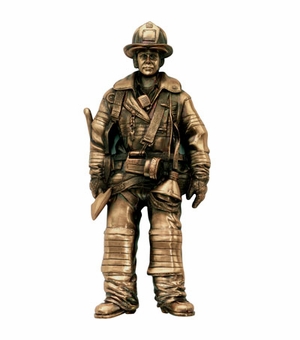 ANTIQUE BRASS FIREMAN, 7-1/2
