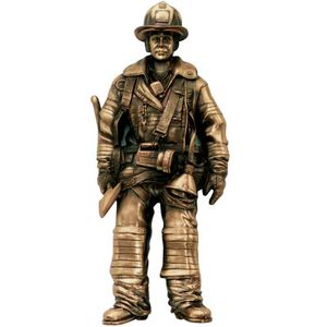 ANTIQUE BRASS FIREMAN, 7-1/2