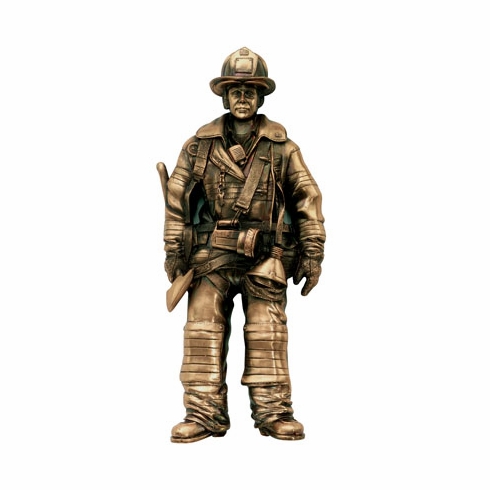 ANTIQUE BRASS FIREMAN, 7-1/2
