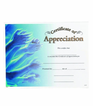 APPRECIATION CERTIFICATE
